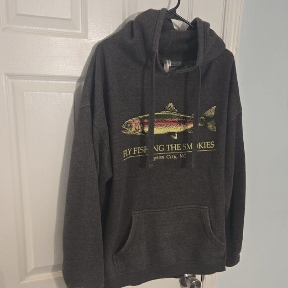 Fly Fishing Graphic Hoodie - Charcoal - Picture 1 of 6